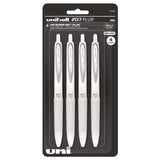 uniball® 207 Plus+ Gel Pen, Retractable, Medium 0.7 mm, Black Ink, White Barrel, 4/Pack (UBC70652) Pack of 4