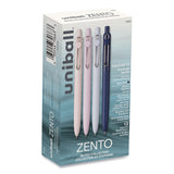 uniball® Zento Gel Pen, Retractable, Medium 0.7 mm, Black Ink, Coastal/Fog/Ivory/Lavender Barrel Colors, Dozen (UBC70663) 1 Dozen
