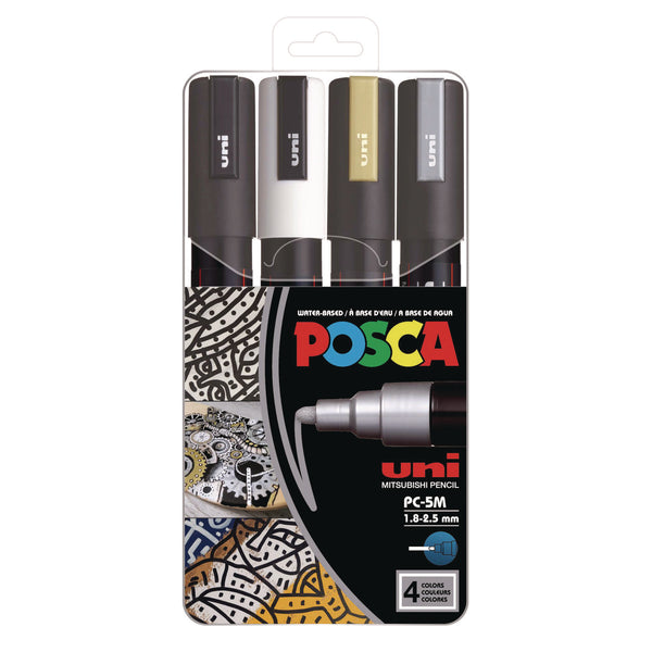 POSCA™ Water-Based Paint Markers, Medium Bullet Tip, Assorted Colors, 4/Set (UBCPC5M4C) Each