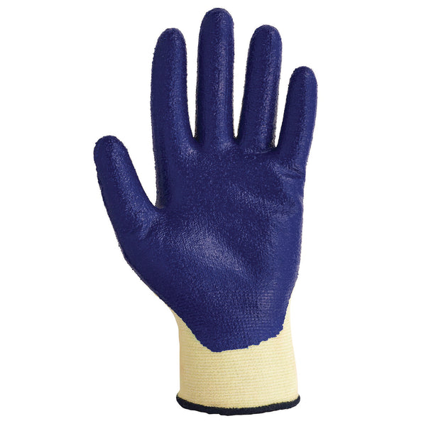 KleenGuard™ G60 Nitrile Coated Cut Resistant Gloves, Large (Size 9), Blue/Yellow, 12 Pairs/Pack (KCC98232) Pack of 12