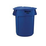 Rubbermaid® Commercial BRUTE Self-Draining Flat Top Lid for 55 gal Round Brute Containers, 26.75" Diameter, Blue, 3/Carton (RCP1779733CT) Case of 3