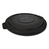 Rubbermaid® Commercial BRUTE Self-Draining Flat Top Lids for 32 gal Round BRUTE Containers, 22.25" Diameter, Black (RCP1867532EA) Each