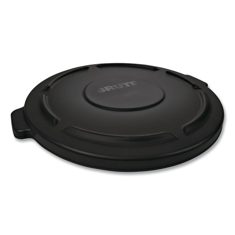 Rubbermaid® Commercial BRUTE Self-Draining Flat Top Lids for 32 gal Round BRUTE Containers, 22.25" Diameter, Black (RCP1867532EA) Each