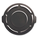Rubbermaid® Commercial BRUTE Self-Draining Flat Top Lids for 32 gal Round BRUTE Containers, 22.25" Diameter, Black (RCP1867532EA) Each