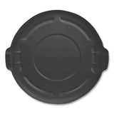 Rubbermaid® Commercial BRUTE Self-Draining Flat Top Lids for 32 gal Round BRUTE Containers, 22.25" Diameter, Black (RCP1867532EA) Each