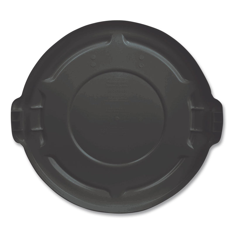 Rubbermaid® Commercial BRUTE Self-Draining Flat Top Lids for 32 gal Round BRUTE Containers, 22.25" Diameter, Black (RCP1867532EA) Each