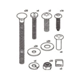 Rubbermaid® Commercial Hardware Kit for Rubbermaid Full Size Housekeeping Carts, Metal, Gray (SGS6189L1) Each