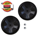 Rubbermaid® Commercial 50-Gallon Rollout Wheels and Push Caps, Two 8" Wheels, Black (SGS9W27L1) Each