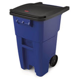 Rubbermaid® Commercial 50-Gallon Rollout Wheels and Push Caps, Two 8" Wheels, Black (SGS9W27L1) Each