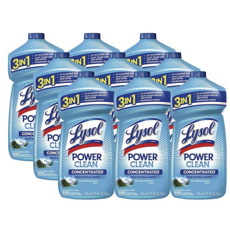 Lysol Power Clean Concentrated Multi-Surface Cleaner, Cool Adirondack, 28 oz Pour Bottle, 9/Carton (RAC82515CT) Case of 9