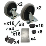 Rubbermaid® Commercial 5-Inch Swivel and Rigid Plate Caster Kit with Hardware, Gray (SGSFG3317L1BLA) Each