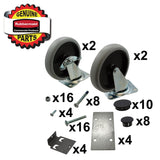 Rubbermaid® Commercial 5-Inch Swivel and Rigid Plate Caster Kit with Hardware, Gray (SGSFG3317L1BLA) Each