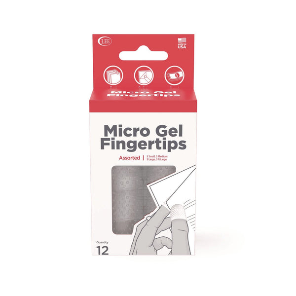 LEE Micro-Gel Fingertips, Small, Medium, Large, X-Large, Clear, 12/Pack (LEE41410) Pack of 12