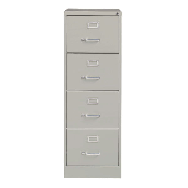 Alera® Economy Vertical File, 4 Legal-Size File Drawers, Light Gray, 18" x 25" x 52" (ALEHVF1952LG)