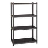 Alera® Steel Shelving Unit with Laminate Shelves, Four-Shelf, 36w x 18d x 60h, Steel, Black/Gun Metal Gray (ALESU601836L) Each