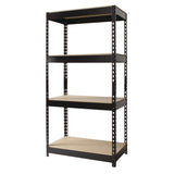 Alera® Steel Shelving with Particleboard Shelves, Four-Shelf, 30w x 16d x 60h, Steel, Black (ALESU601630P)