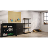 Alera® Steel Shelving with Particleboard Shelves, Four-Shelf, 30w x 16d x 60h, Steel, Black (ALESU601630P)