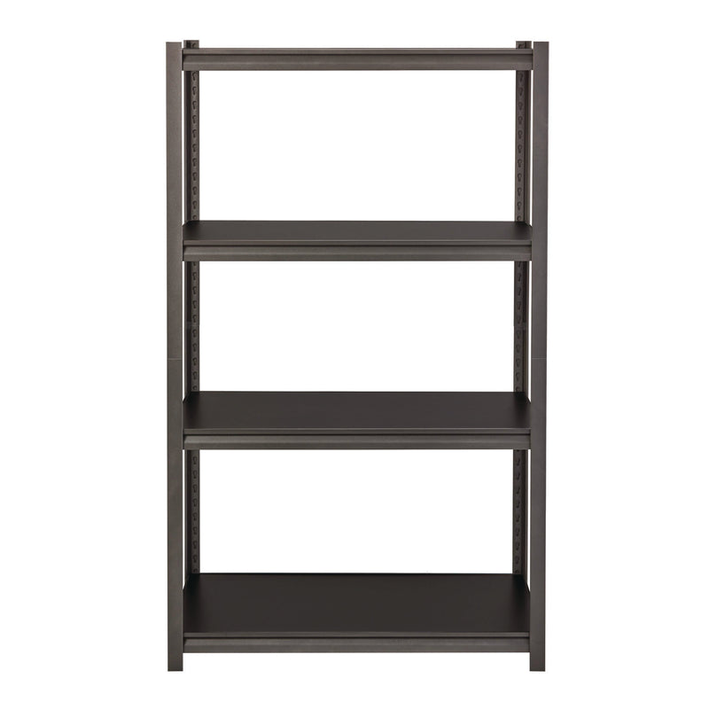 Alera® Steel Shelving Unit with Laminate Shelves, Four-Shelf, 36w x 18d x 60h, Steel, Black/Gun Metal Gray (ALESU601836L) Each