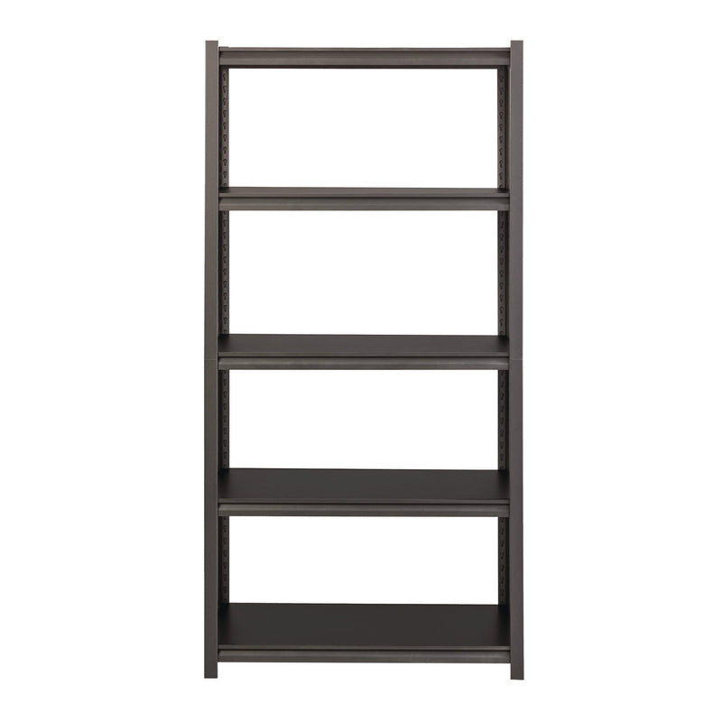 Alera® Steel Shelving Unit with Laminate Shelves, Five-Shelf, 36w x 18d x 72h, Steel, Black/Gun Metal Gray (ALESU721836L) Each