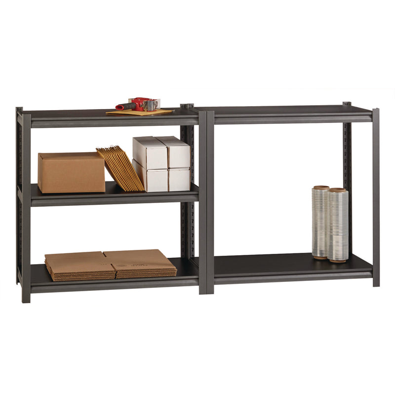 Alera® Steel Shelving Unit with Laminate Shelves, Five-Shelf, 36w x 18d x 72h, Steel, Black/Gun Metal Gray (ALESU721836L) Each