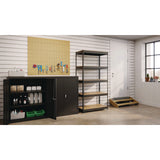 Alera® Steel Shelving with Particleboard Shelves, Five-Shelf, 36w x 18d x 72h, Steel, Black (ALESU721836P)