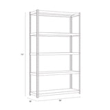 Alera® Steel Shelving with Particleboard Shelves, Five-Shelf, 36w x 18d x 72h, Steel, Black (ALESU721836P)