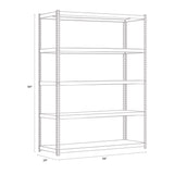 Alera® Steel Shelving Unit with Particleboard Shelves, Five-Shelf, 48w x 24d x 84h, Steel, Black (ALESU842448P)