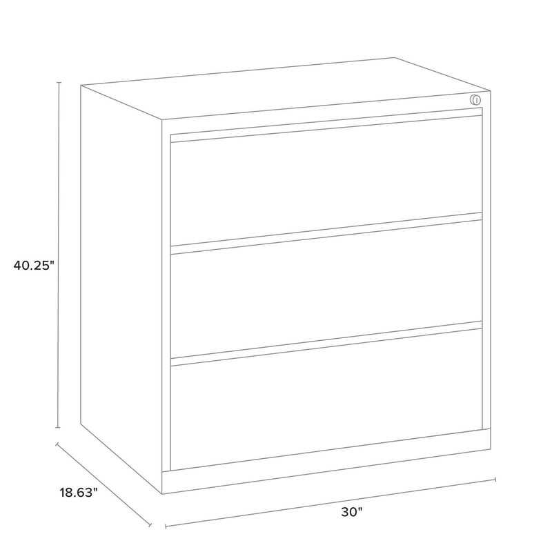 Alera® Lateral File, 3 Legal/Letter-Size File Drawers, Light Gray, 30" x 18.62" x 40.25" (ALEHLF3041LG)