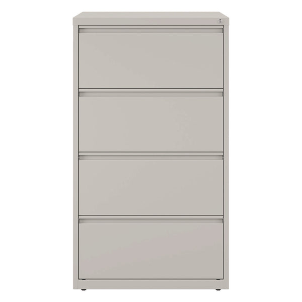 Alera® Lateral File, 4 Legal/Letter-Size File Drawers, Light Gray, 30" x 18.62" x 52.5" (ALEHLF3054LG)