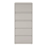 Alera® Lateral File, 5 Legal/Letter-Size File Drawers, Light Gray, 30" x 18.62" x 67.62" (ALEHLF3067LG)