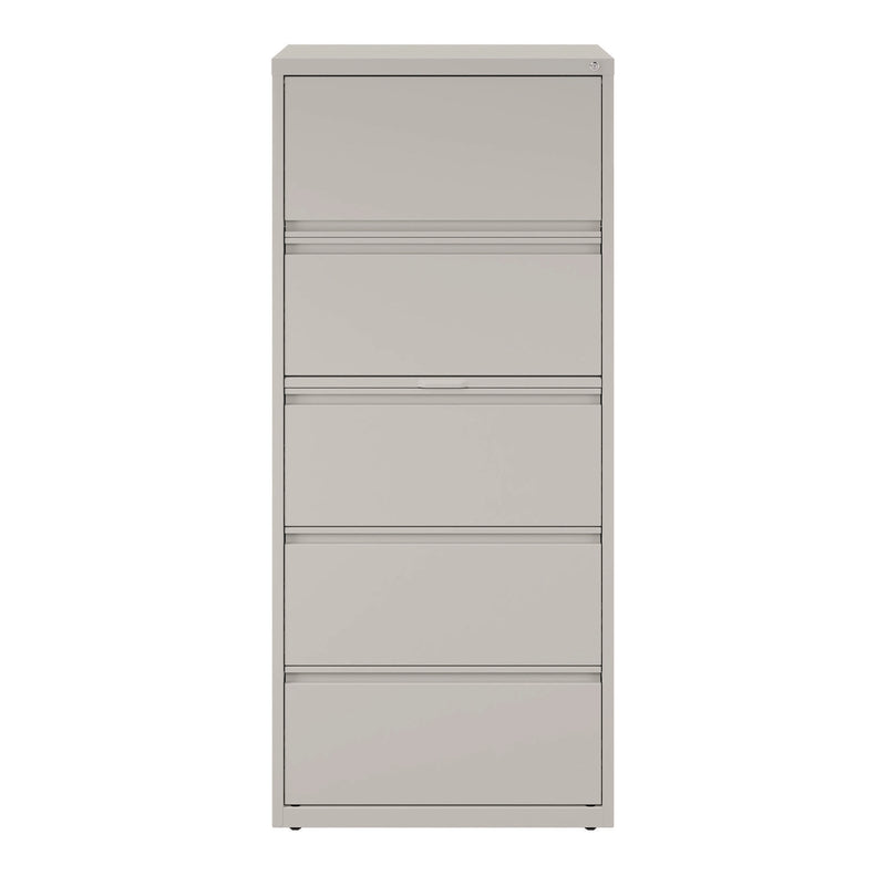 Alera® Lateral File, 5 Legal/Letter-Size File Drawers, Light Gray, 30" x 18.62" x 67.62" (ALEHLF3067LG)