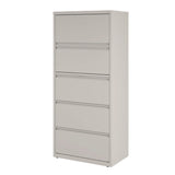 Alera® Lateral File, 5 Legal/Letter-Size File Drawers, Light Gray, 30" x 18.62" x 67.62" (ALEHLF3067LG)