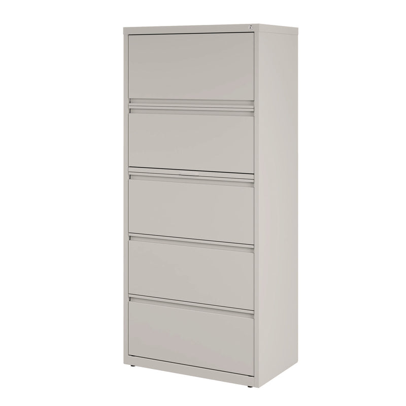 Alera® Lateral File, 5 Legal/Letter-Size File Drawers, Light Gray, 30" x 18.62" x 67.62" (ALEHLF3067LG)