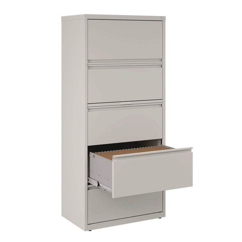 Alera® Lateral File, 5 Legal/Letter-Size File Drawers, Light Gray, 30" x 18.62" x 67.62" (ALEHLF3067LG)