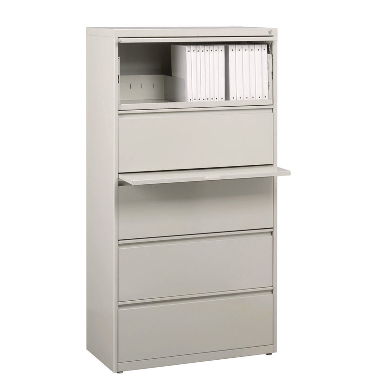 Alera® Lateral File, 5 Legal/Letter-Size File Drawers, Light Gray, 30" x 18.62" x 67.62" (ALEHLF3067LG)