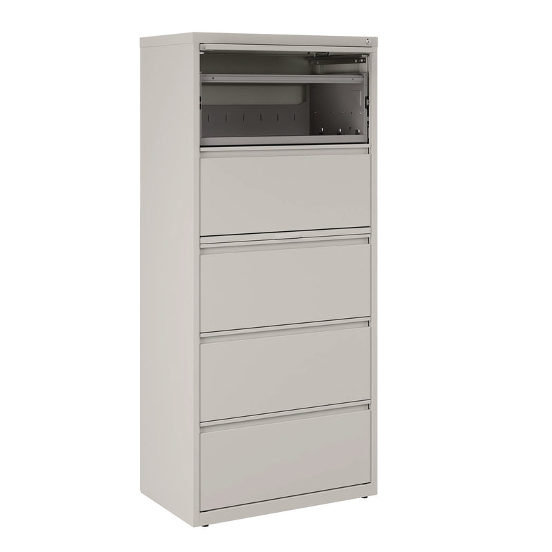 Alera® Lateral File, 5 Legal/Letter-Size File Drawers, Light Gray, 30" x 18.62" x 67.62" (ALEHLF3067LG)