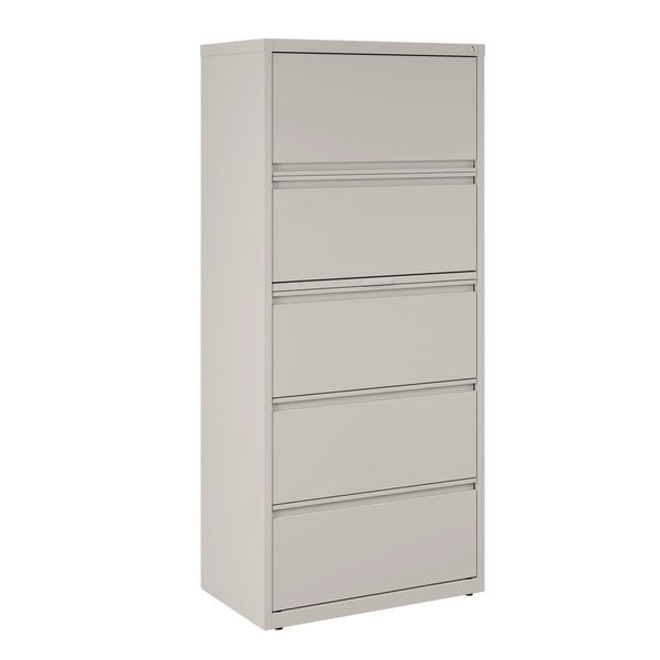 Alera® Lateral File, 5 Legal/Letter-Size File Drawers, Light Gray, 30" x 18.62" x 67.62" (ALEHLF3067LG)