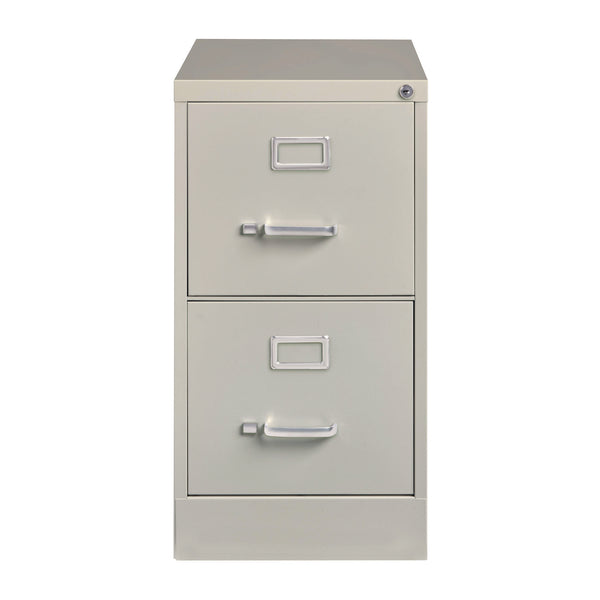 Alera® Two-Drawer Economy Vertical File, 2 Letter-Size File Drawers, Light Gray, 15" x 25" x 28.38" (ALEHVF1529LG)