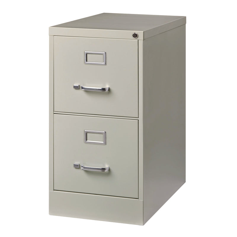 Alera® Two-Drawer Economy Vertical File, 2 Letter-Size File Drawers, Light Gray, 15" x 25" x 28.38" (ALEHVF1529LG) Each