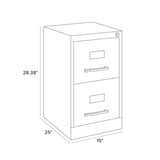 Alera® Two-Drawer Economy Vertical File, 2 Letter-Size File Drawers, Light Gray, 15" x 25" x 28.38" (ALEHVF1529LG) Each