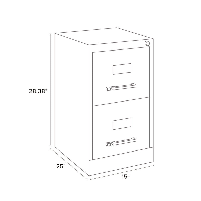 Alera® Two-Drawer Economy Vertical File, 2 Letter-Size File Drawers, Light Gray, 15" x 25" x 28.38" (ALEHVF1529LG) Each