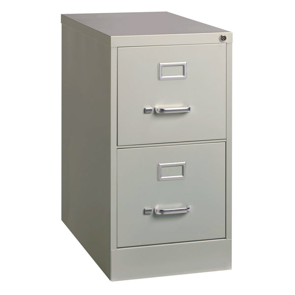 Alera® Two-Drawer Economy Vertical File, 2 Letter-Size File Drawers, Light Gray, 15" x 25" x 28.38" (ALEHVF1529LG)