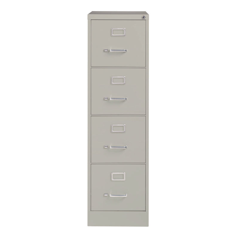 Alera® Economy Vertical File, 4 Letter-Size File Drawers, Light Gray, 15" x 25" x 52" (ALEHVF1552LG)