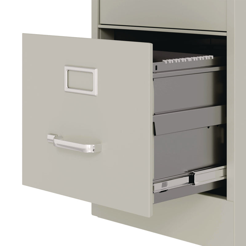 Alera® Economy Vertical File, 4 Letter-Size File Drawers, Light Gray, 15" x 25" x 52" (ALEHVF1552LG)