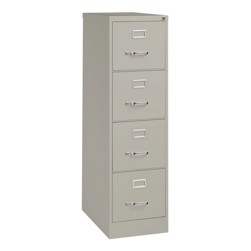 Alera® Economy Vertical File, 4 Letter-Size File Drawers, Light Gray, 15" x 25" x 52" (ALEHVF1552LG)