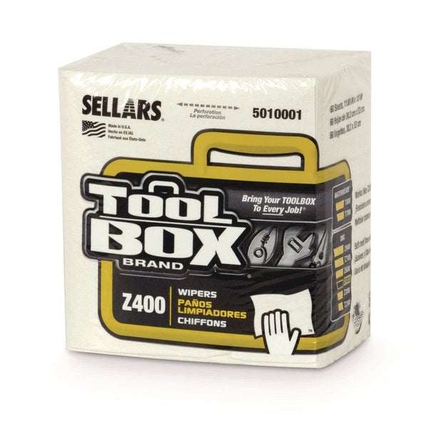 TOOLBOX® Z400 Quarterfold Wipers, 1-Ply, 11.87 x 13, White, 12/Carton (SLR5010001) Case of 12