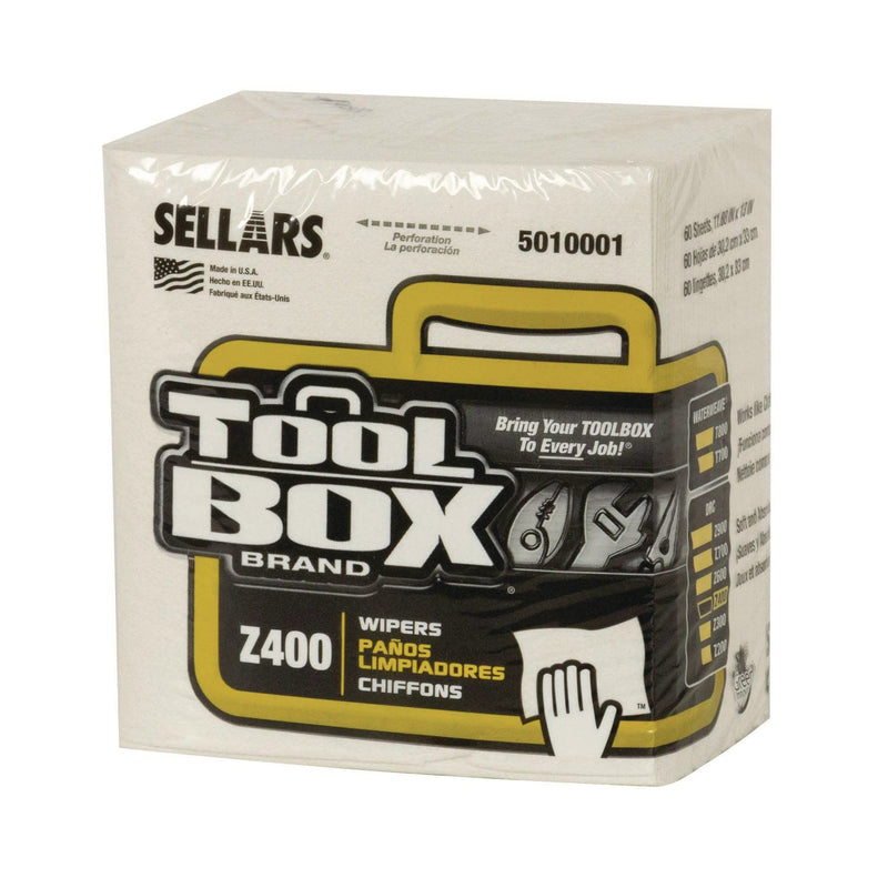 TOOLBOX® Z400 Quarterfold Wipers, 1-Ply, 11.87 x 13, White, 12/Carton (SLR5010001) Case of 12