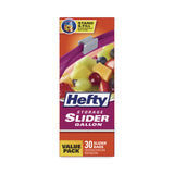Hefty® Slider Stand and Fill Food Storage Bags, Gallon, 10.56" x 11", Clear, 30 Bags/Box, 9 Boxes/Carton (RFPR88071CT) Case of 270