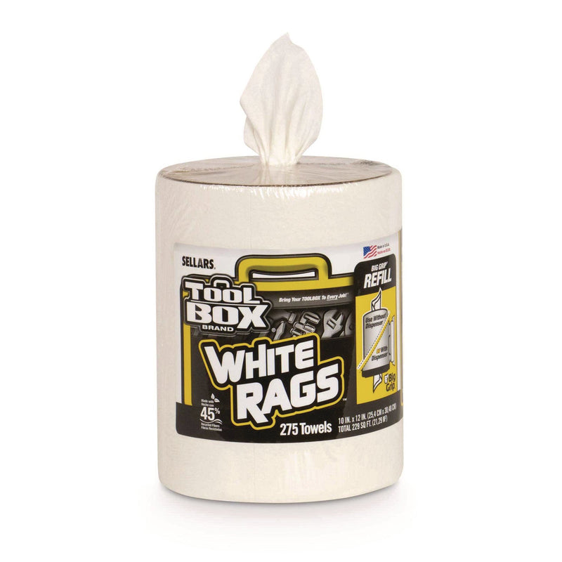 TOOLBOX® Z300 Wipers Big Grip Refill, 1-Ply, 10 x 12, White, 6/Carton (SLR20421) Case of 6