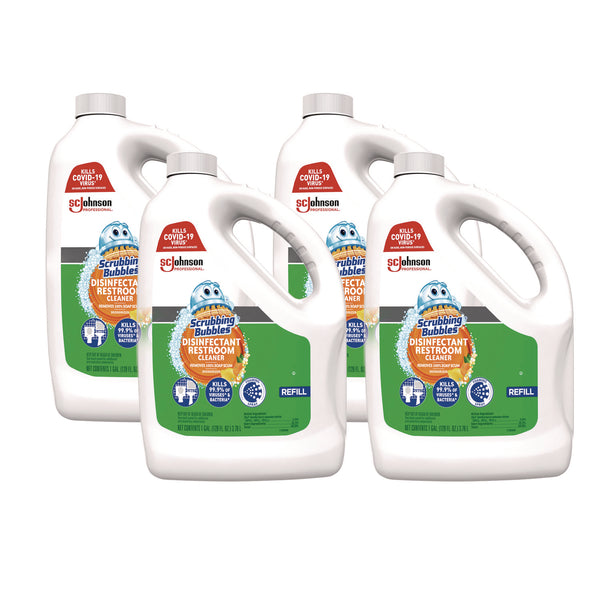 Scrubbing Bubbles Disinfectant Restroom Cleaner, Fresh Scent, 1 gal Bottle, 4/Carton (SJN335599) Case of 4